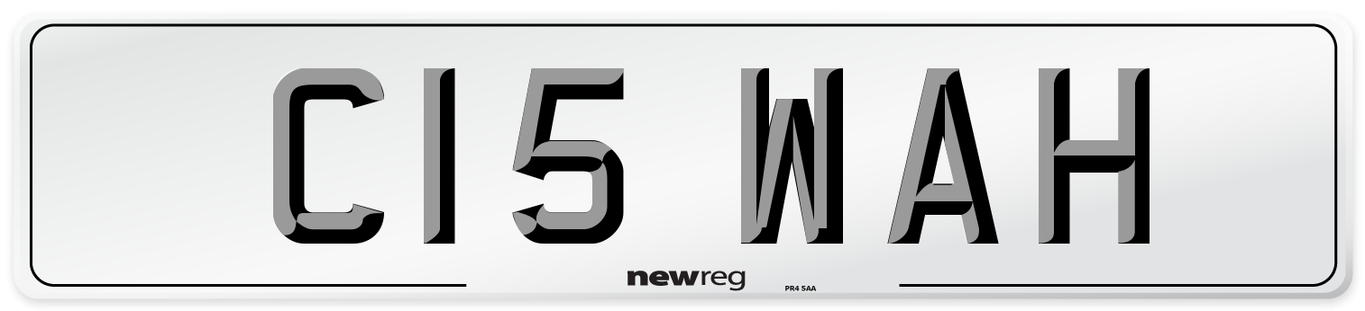 C15 WAH Number Plate from New Reg